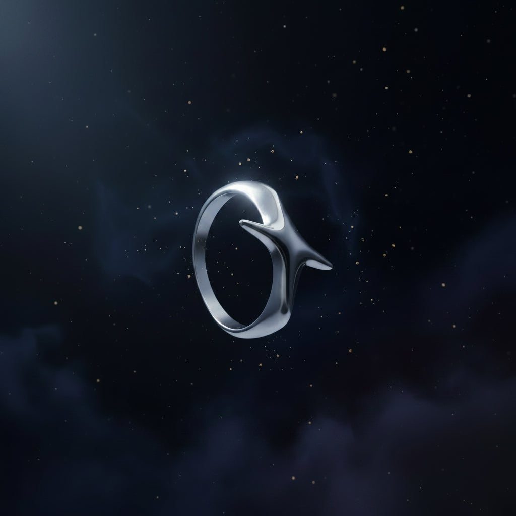 Chrome Star Ring