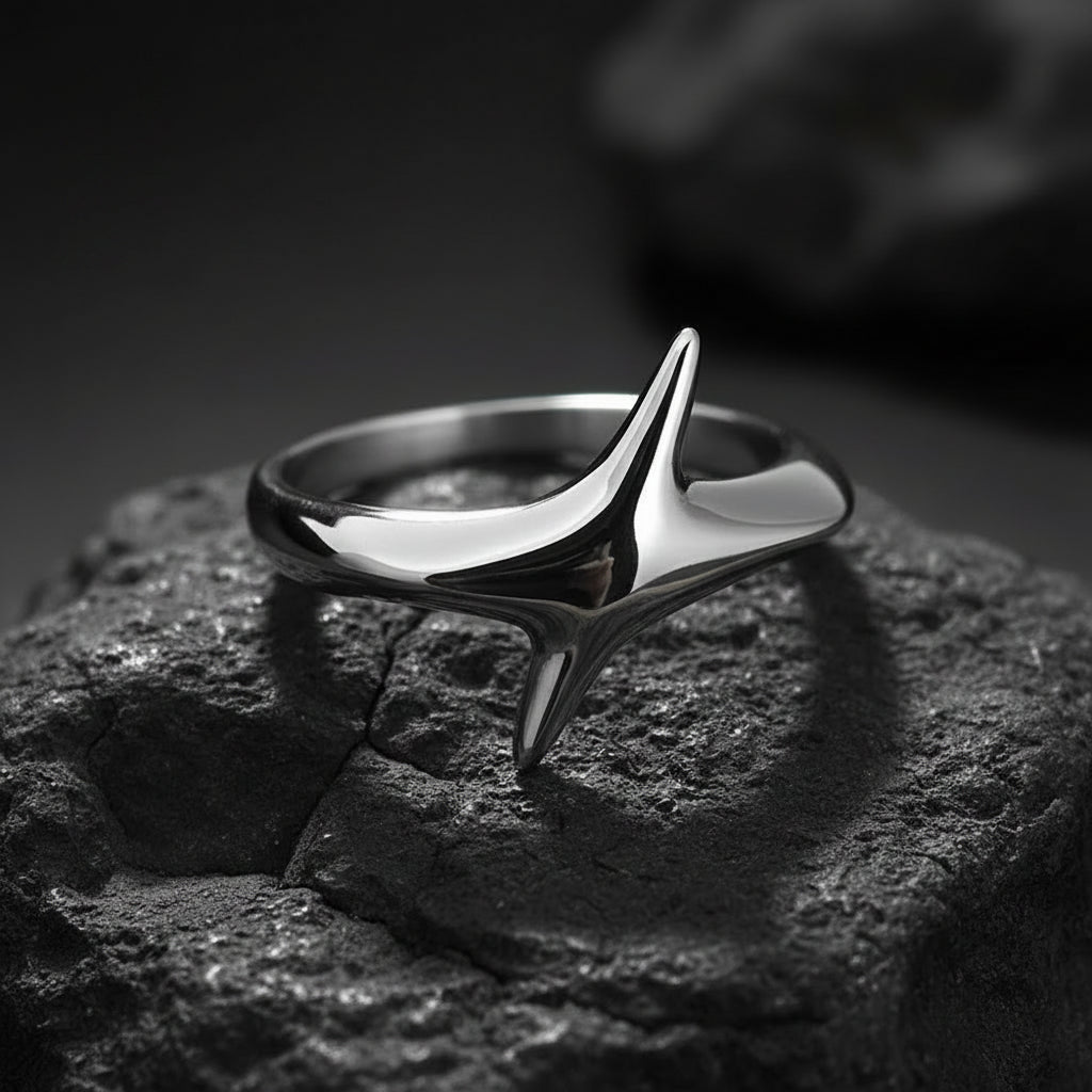 Chrome Star Ring