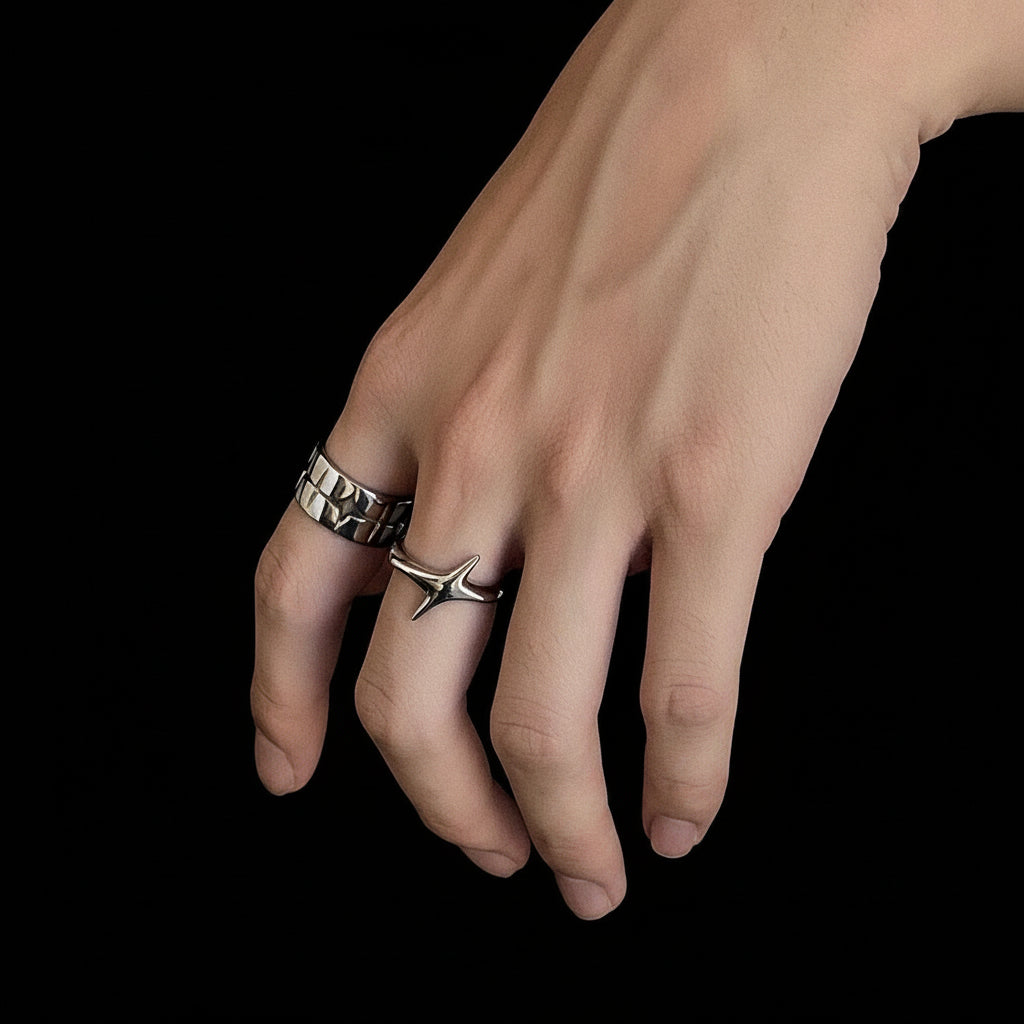 Chrome Star Ring